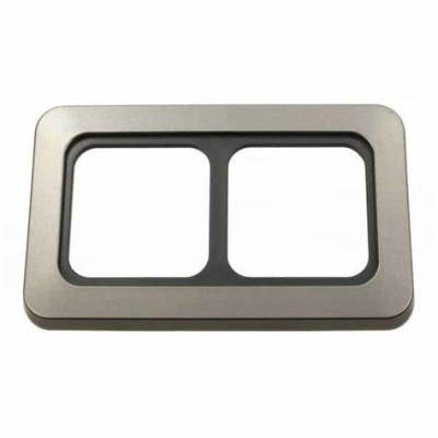 2 way surround and face plate in flat-line silver